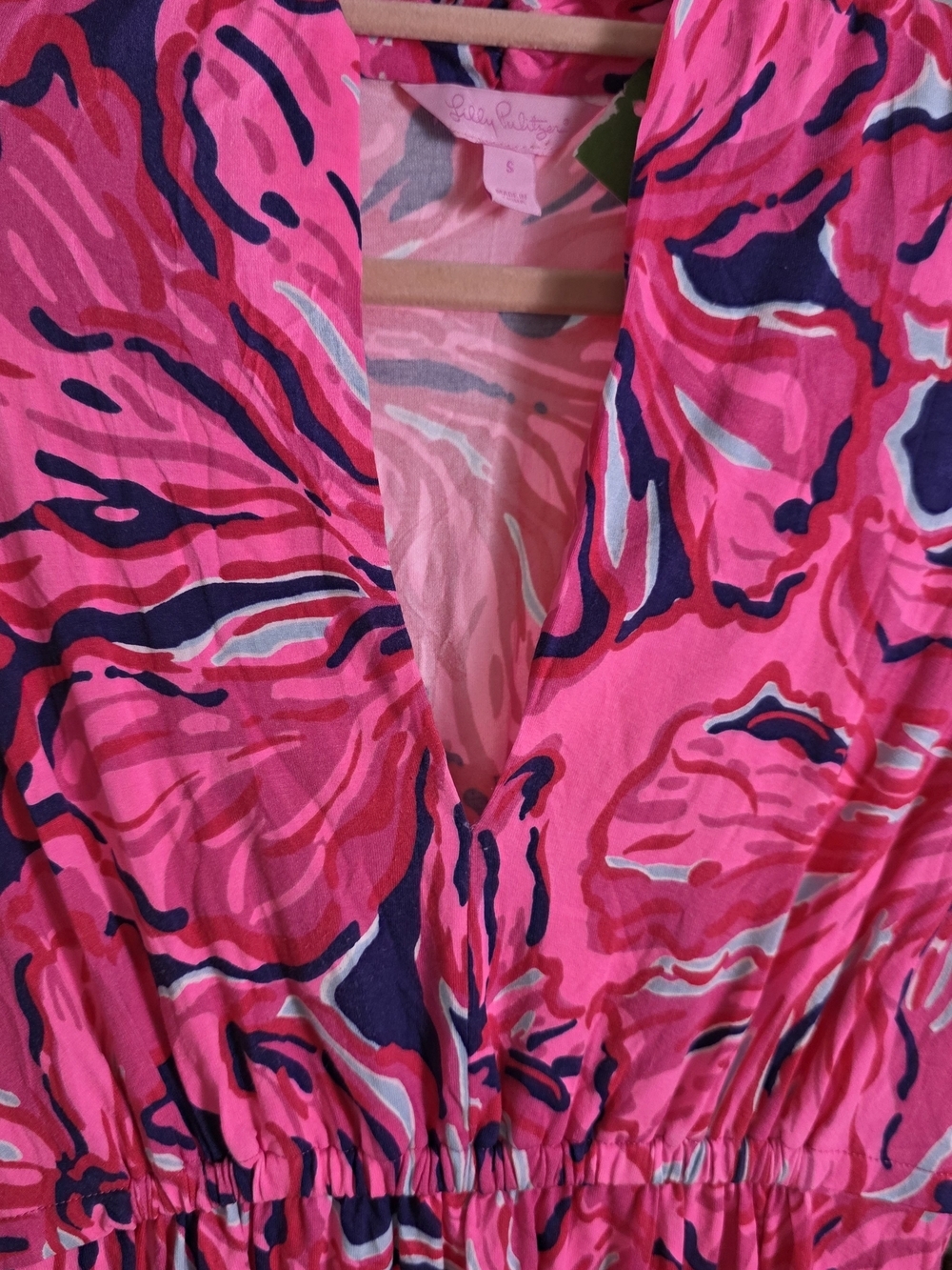 Lilly Pulitzer Pink Navy Floral Shift Dress Small NWT - Picture 2 of 9